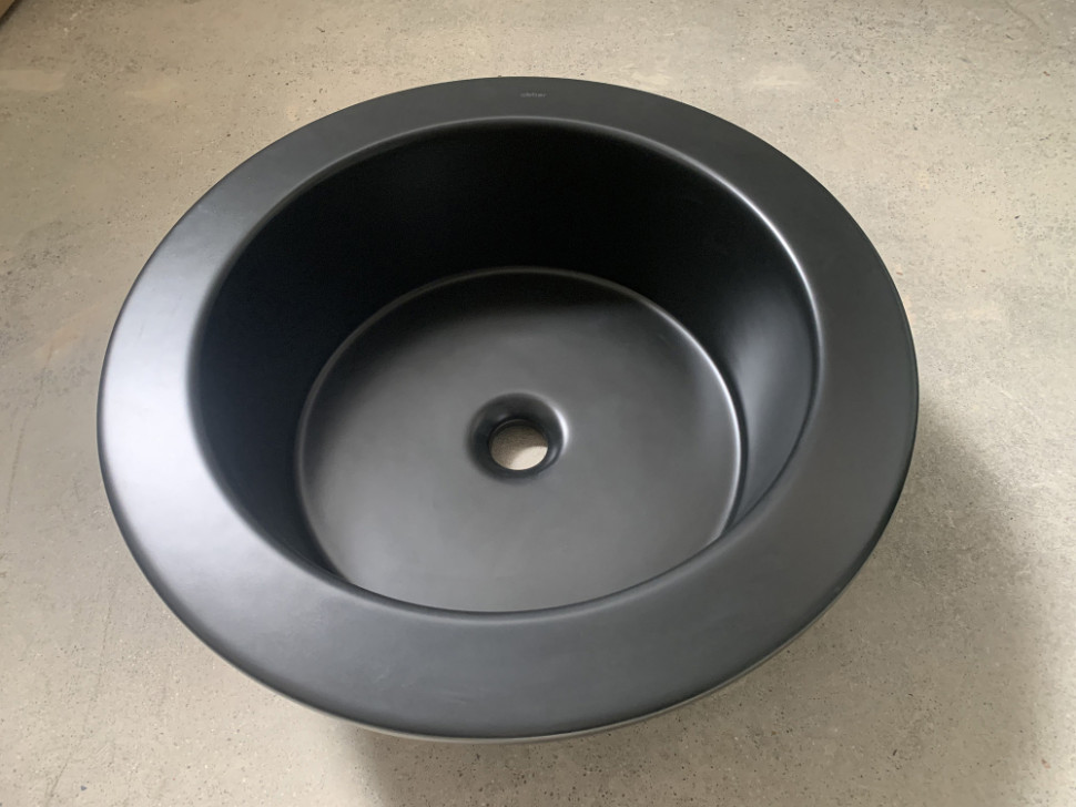 Консоль с керамической раковиной ABBER Bequem AC2130MB черный матовый