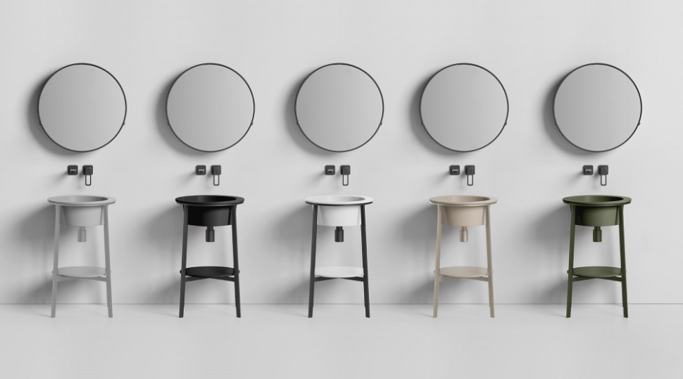 Консоль с керамической раковиной ABBER Bequem AC2130MB черный матовый