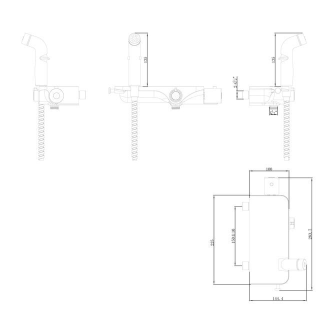LM7169CW Соло Смеситель с гигиеническим душем, термостатический  белый