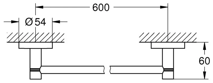 Держатель для банного полотенца 600, суперсталь Grohe Essentials 40366DC1