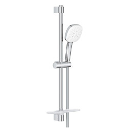 Душевой гарнитур GROHE Tempesta 110 Cube лейка 3 режима, штанга 600 мм, 13,5 л/мин, с полочкой (27929003)
