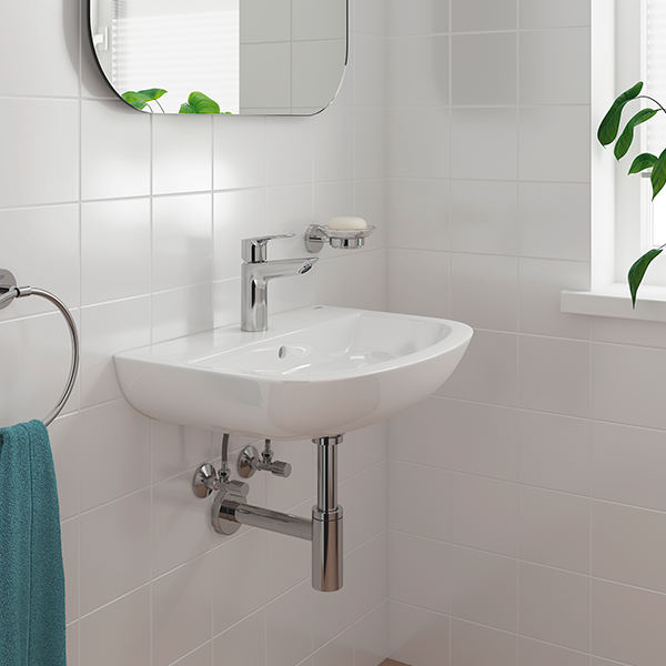 Смеситель для раковины, гладкий корпус, размер M, хром Grohe BauLoop 23917001