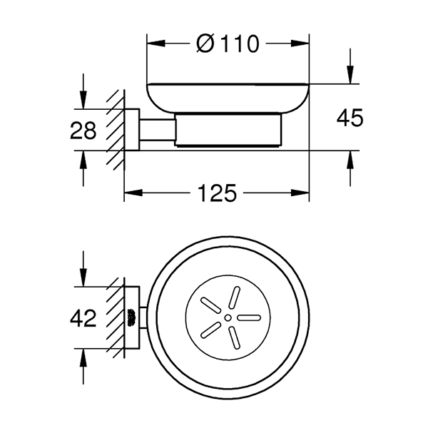 Мыльница стеклянная Grohe Essentials Сube 40754001