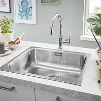 Мойка K200, с корзинчатым вентилем, нержавеющая сталь Grohe 31719SD0