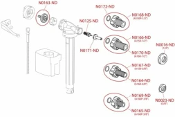 Впускной механизм для керамического бачка, боковая подводка Alcaplast A150-1/2