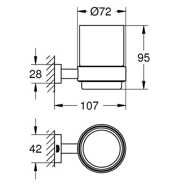 Стакан стеклянный Grohe Essentials Cube 40755001