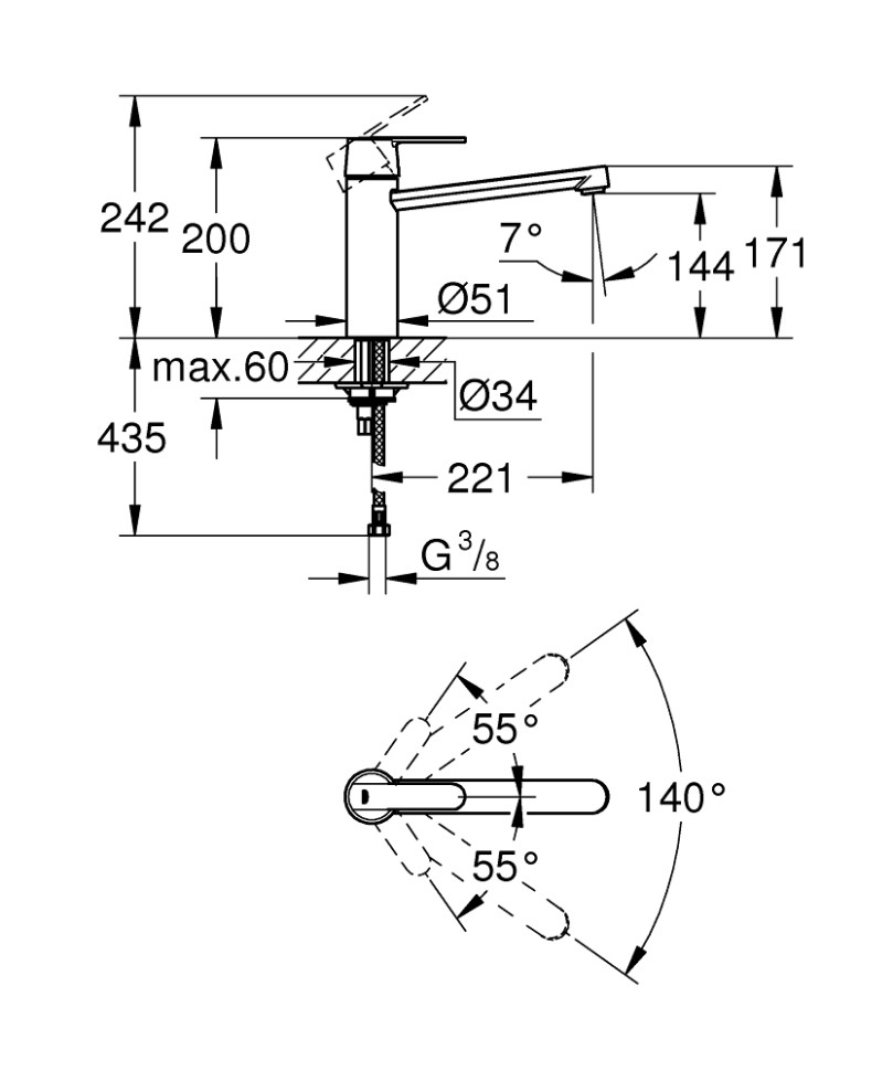 Смеситель для мойки GROHE Get 30196000