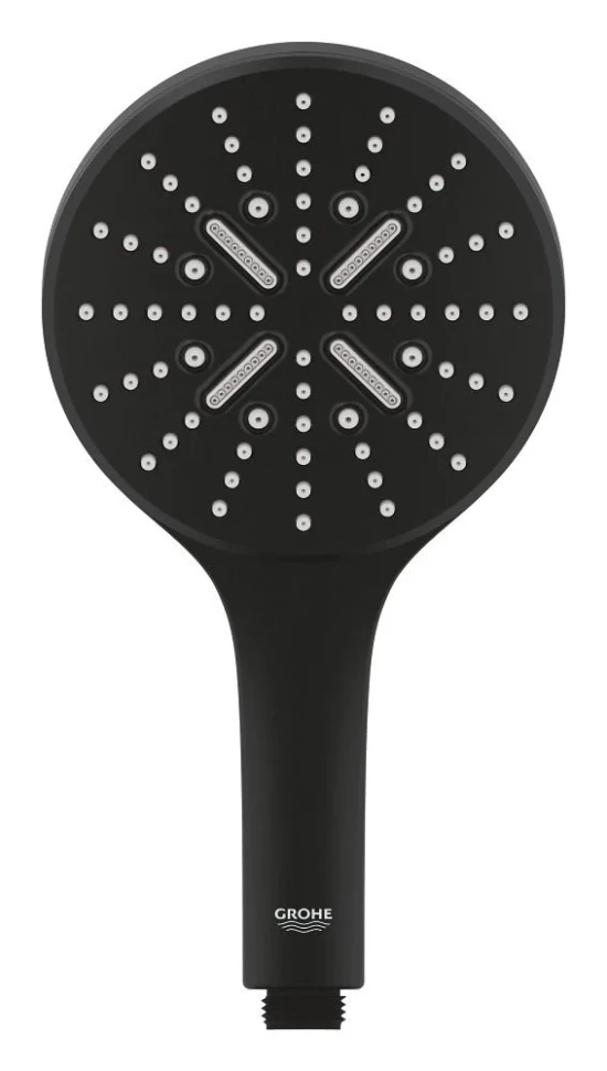 Ручной душ, 3 вида струи, черный Grohe Rainshower SmartActive 130 22127KF0