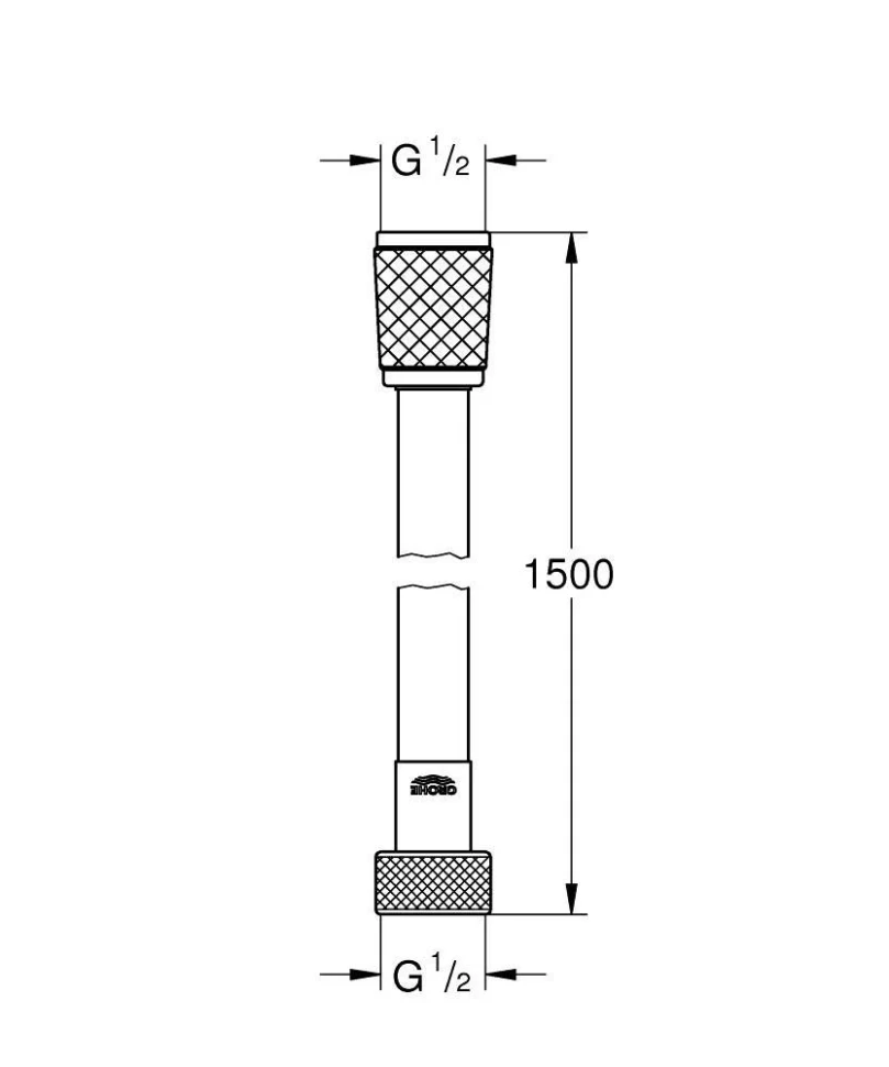Душевой шланг GROHE VitalioFlex 1500 мм, черный матовый (287412432)
