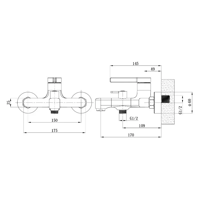 Смеситель для ванны, хром ESKO Canberra CR54