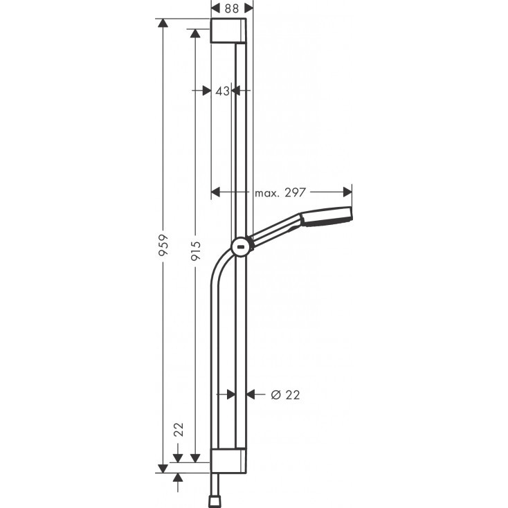 Душевой гарнитур 900, черный Hansgrohe Pulsify 105 3jet Relaxation 24170670