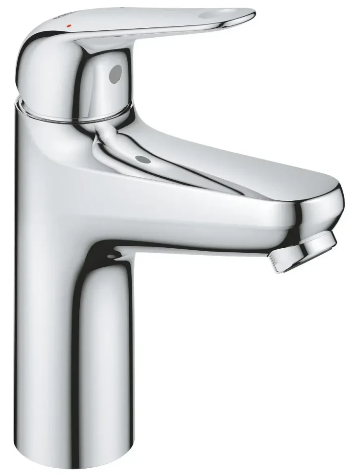 Смеситель для раковины GROHE EuroEco 1-рычажный, размер М, гладкий корпус, 5,7 л/мин (24266001)