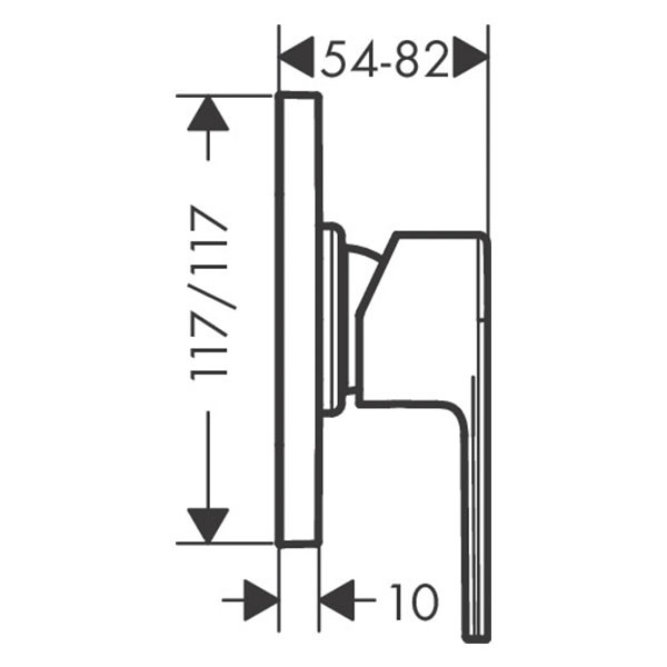 Смеситель для душа со скрытой монтажной частью, хром Hansgrohe Vernis Shape 71662000