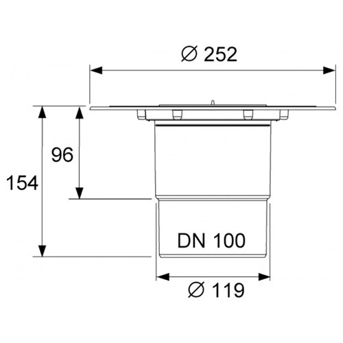 3607600 Сифон TECEdrainpoint S DN 100, вертикальный с универсальным фланцем Seal System