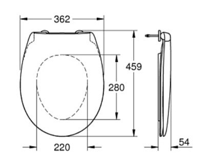 Сиденье для унитаза GROHE Bau Ceramic (с микролифтом), альпин-белый (39493000)
