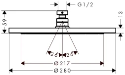 Верхний душ 280, бронза Hansgrohe Croma 26220140