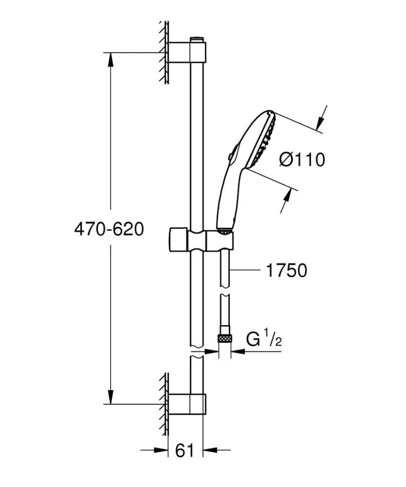 Душевой набор GROHE Tempesta 110, 2 вида струи, хром (26162003)