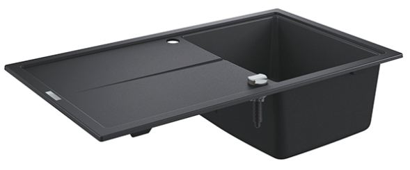 Мойка K400, композитная, оборачиваемая, с 1 чашей и крылом, 860x500, черный гранит Grohe 31640AP0