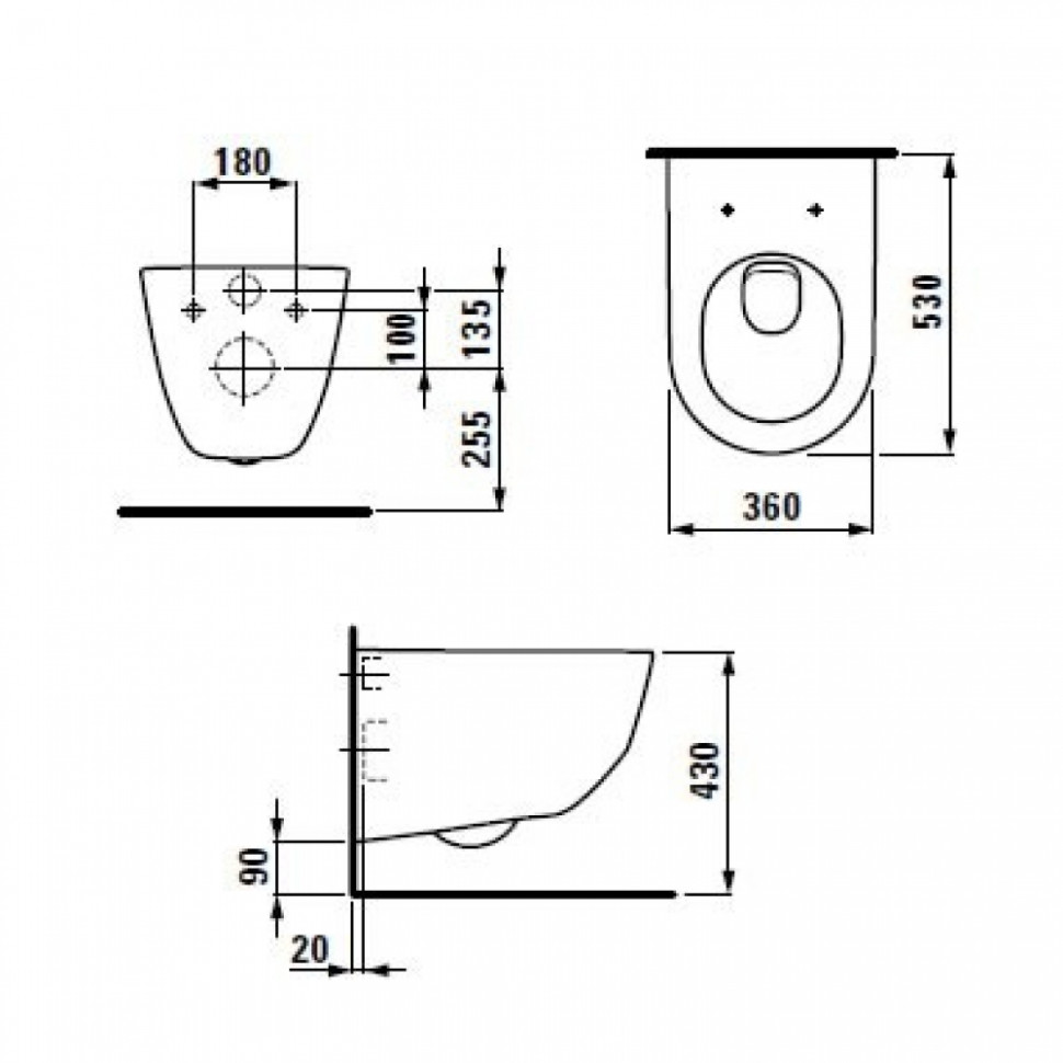 8209560000001 Унитаз LAUFEN PRO NEW подвесной