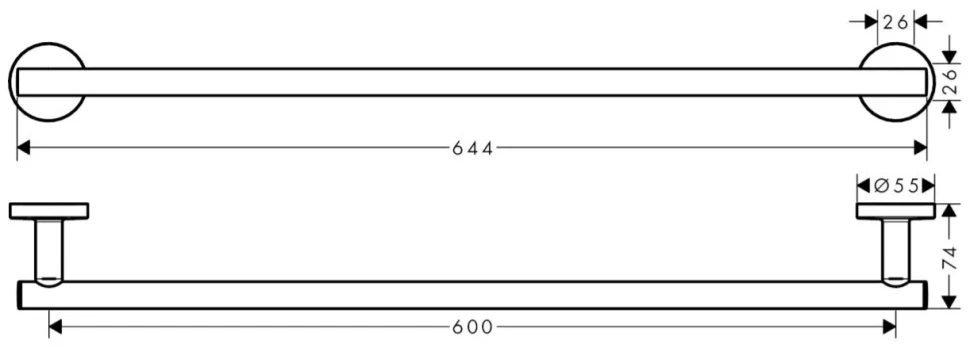Держатель для банного полотенца, хром Hansgrohe Logis Universal 41716000