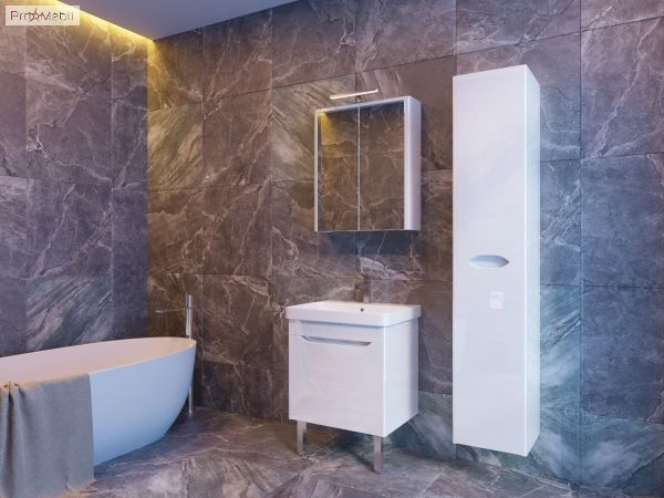 зеркальный шкаф ЮВЕНТА LvrMC-70 белый глянец