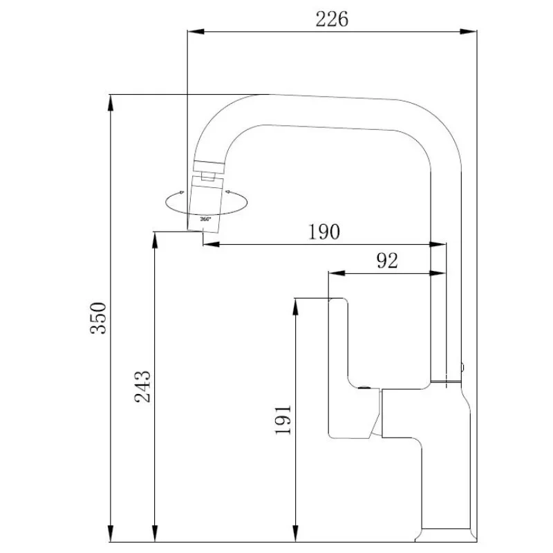 Смеситель для кухни, хром VODA Column CLM519