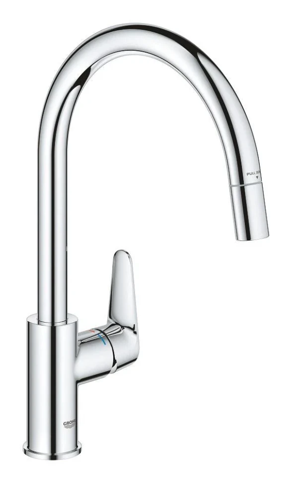 Сместель для мойки GROHE BauCurve однорычажный 1/2″, DN 15, хром (30547000)
