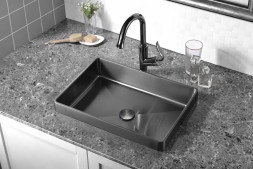 Раковина встраиваемая сверху ABBER Wasser Kreis AF2401GM оружейная сталь