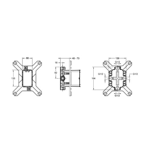 Скрытая монтажная часть, универсальная Jacob Delafon Modulo 98699D-NF
