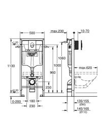 GROHE Rapid SL в сборе, для подвесного унитаза 38722001