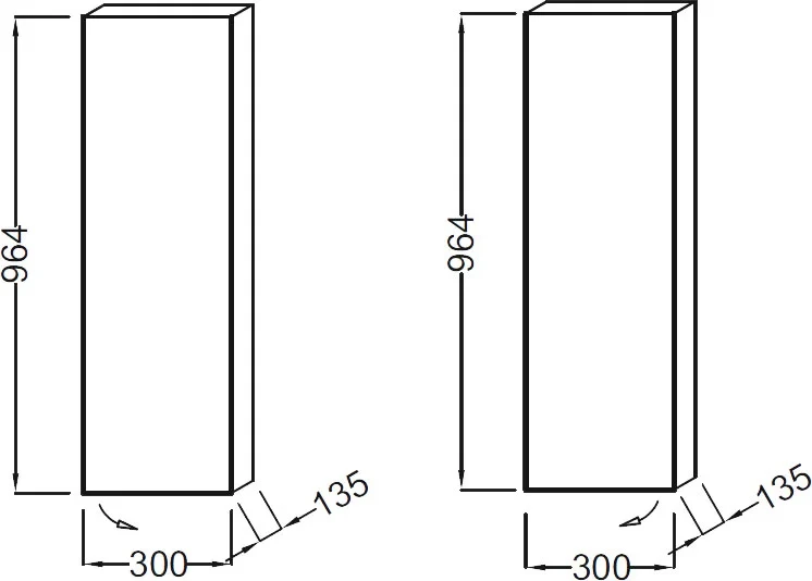 Шкаф-пенал 30, подвесной, белый глянец Jacob Delafon Rythmik EB1058G-N18