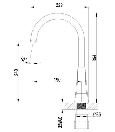 LM4555C Юнит Смеситель для кухни, с высоким поворотным изливом, хром (к/к 8)
