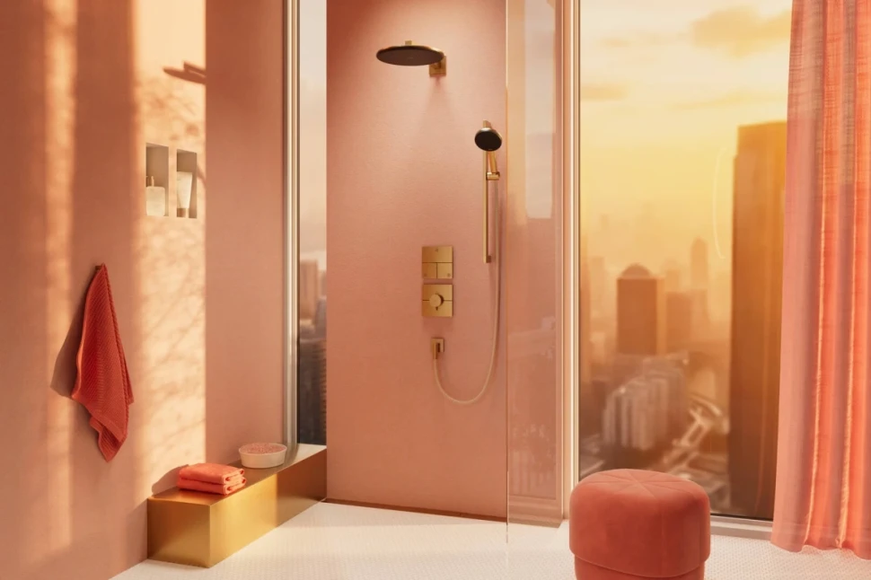 Термостат для душа, встраиваемый, бронза Hansgrohe ShowerSelect Comfort E 15573140