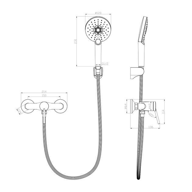 LM3803C Смеситель Lemark Minima для душа хром