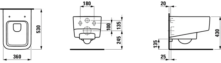 Унитаз подвесной, безободковый с крышкой-сиденьем Laufen Pro S H8209620000001/H891961000