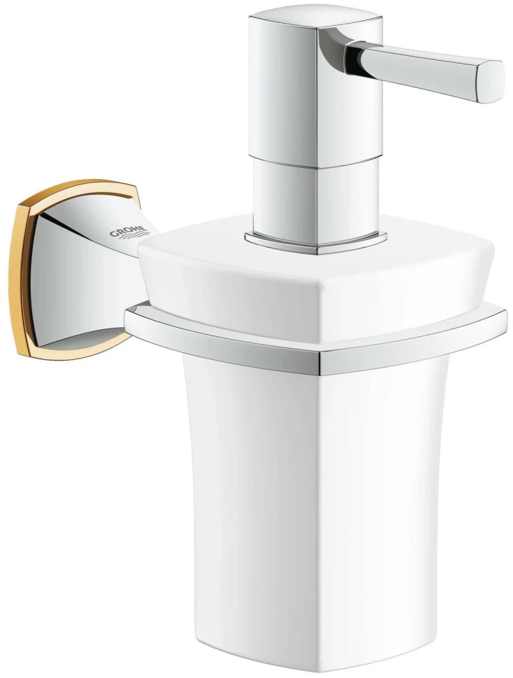 Стакан керамический Grohe Grandera 40626ig0 (золотой ободок)