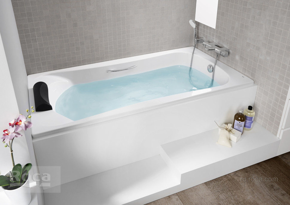 ВАННА АКРИЛОВАЯ ROCA BECOOL 180x80 в комплекте сифон, каркас, панель