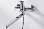 СМЕСИТЕЛЬ ДЛЯ ВАННЫ ИЗЛИВ 300 ММ И АКСЕССУАРАМИ BRAVAT DROP F64898C-LB