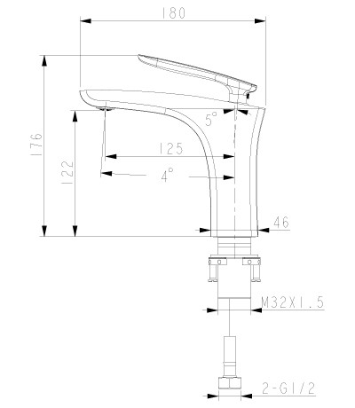 LM6806C Белларио Смеситель для умывальника монолитный, хром (к/к 8)