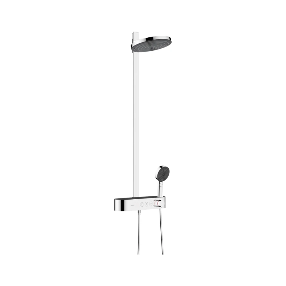 Душевая система с термостатом для душа, хром Hansgrohe Pulsify Showerpipe 260 2jet EcoSmart 24241000