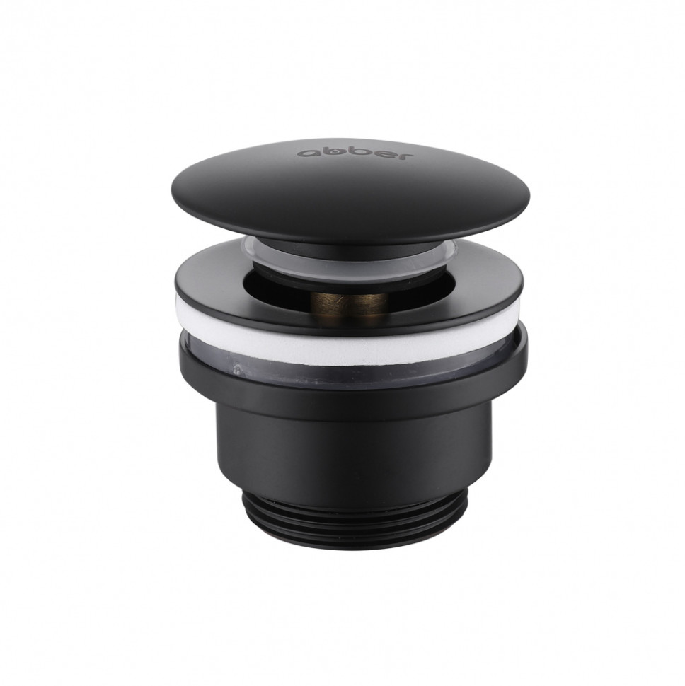 Донный клапан ABBER AF0011B без перелива, клик-клак, черный матовый