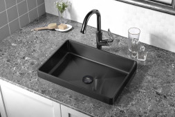 Раковина встраиваемая сверху ABBER Wasser Kreis AF2401MB черная матовая