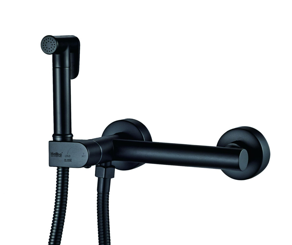 Смеситель с гигиеническим душем HAIBA HB5514-7 черный