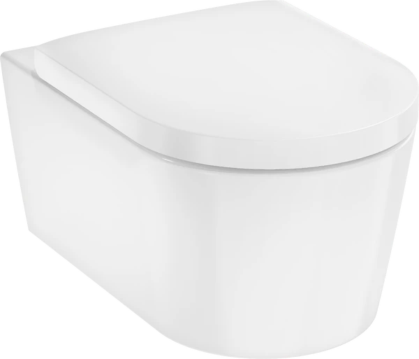 Унитаз подвесной с крышкой-сиденьем с микролифтом, белый Hansgrohe EluPura S 60193450/60148450