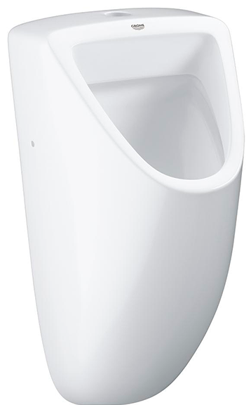Писсуар подвесной, без крепежей, верхний подвод, альпин-белый Grohe Bau Ceramic 39439000