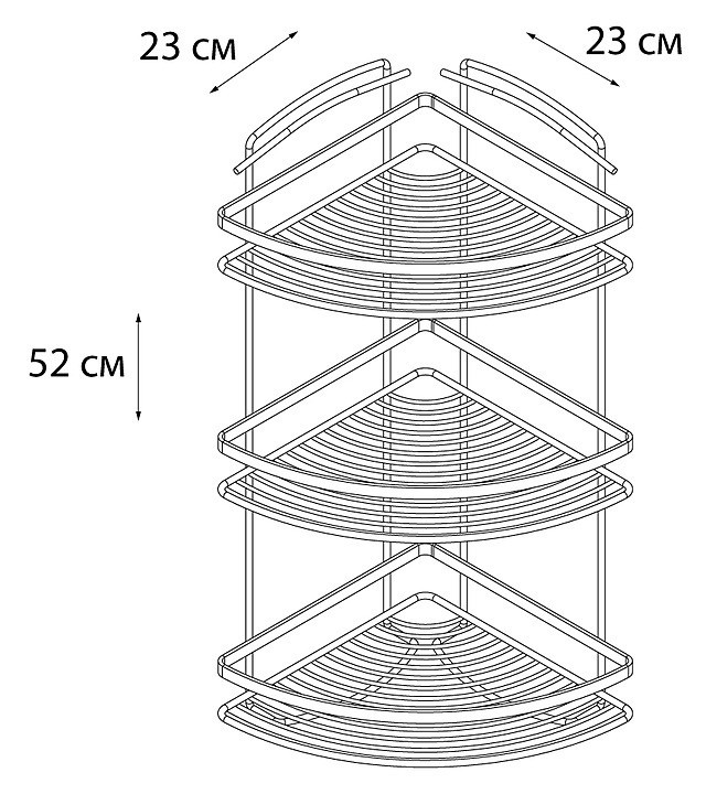 Полка угловая трехэтажная FX-850G-3