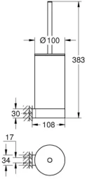 Туалетный ершик, комплект, черный фантомный Grohe Selection 41215KF0