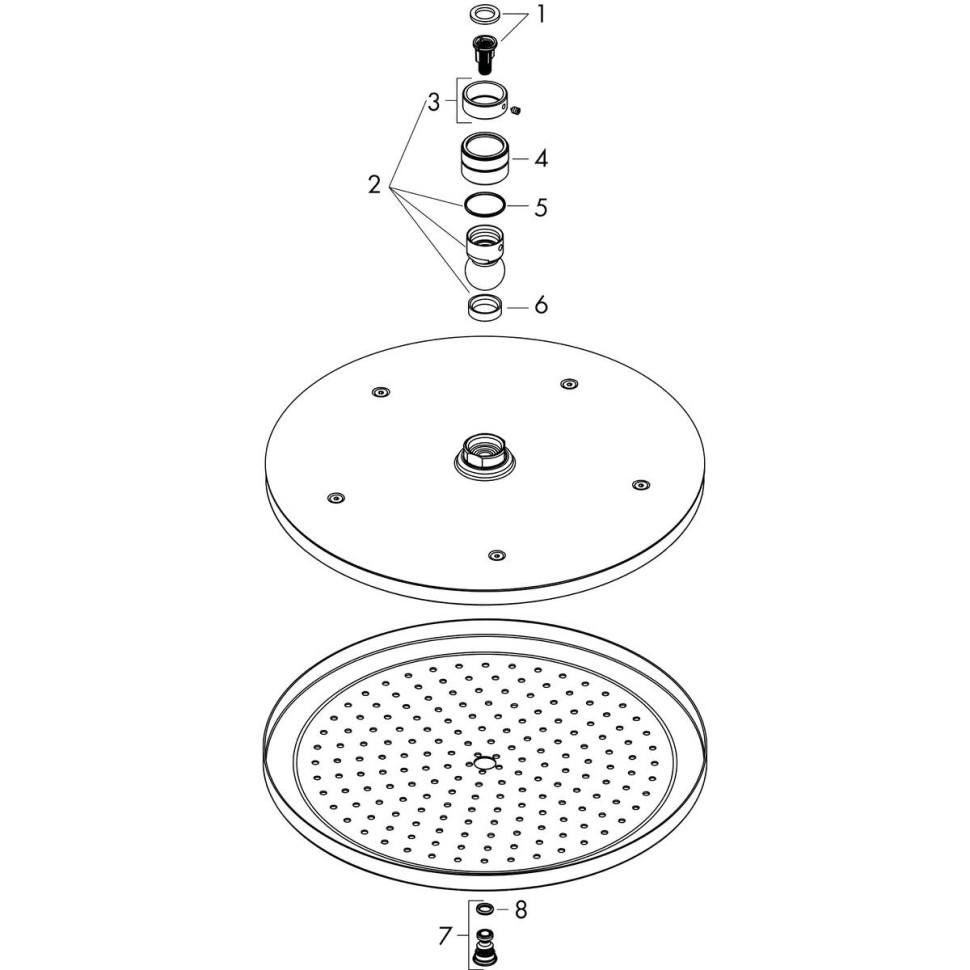 Верхний душ 280, шлифованный черный хром Hansgrohe Croma 26220340