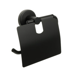 Бумагодержатель с крышкой FIXSEN COMFORT BLACK черный FX-86010