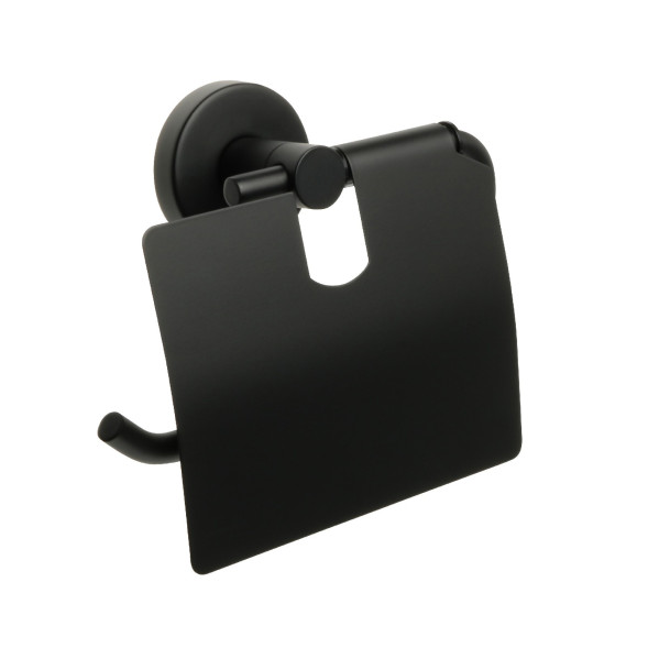 Бумагодержатель с крышкой FIXSEN COMFORT BLACK черный FX-86010